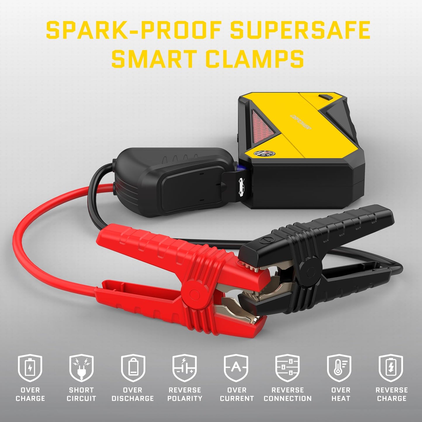 800-Amp 12-Volt Portable Car Battery Jump Starter in Yellow