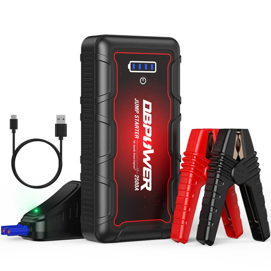 2500-Amp 12-Volt Portable Car Battery Jump Starter in Black