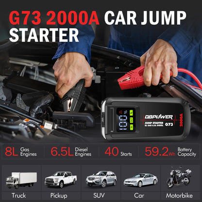 2000-Amp 12-Volt Portable Car Battery Jump Starter