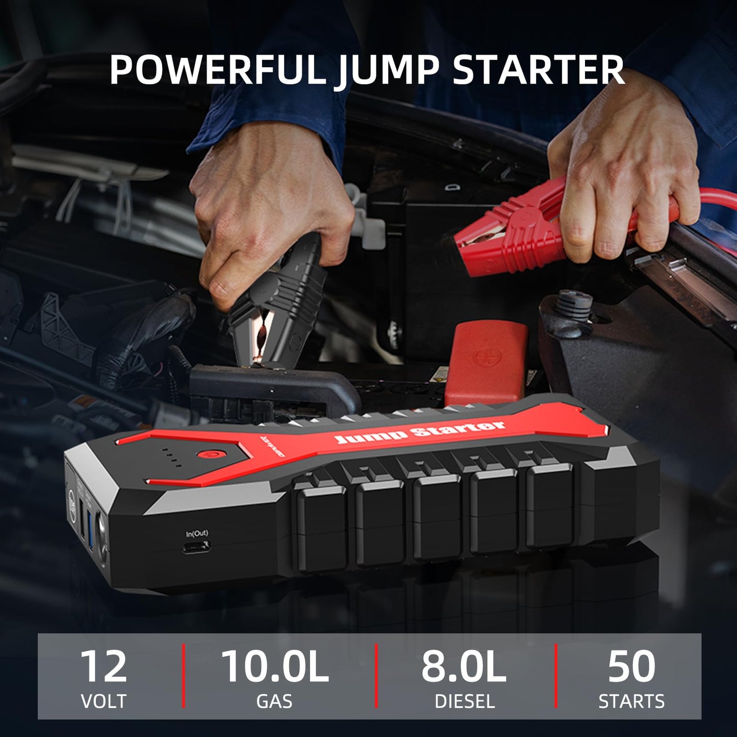 3000-Amp 12-Volt Portable Car Battery Jump Starter