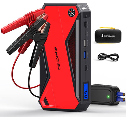 800-Amp 12-Volt Portable Car Battery Jump Starter in Red