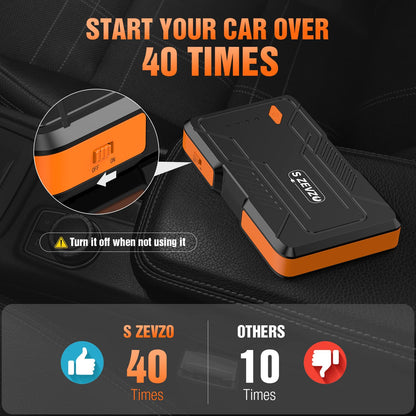 1000-Amp 12-Volt Portable Car Battery Jump Starter in Orange