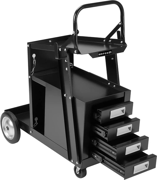 220 lbs 4 Drawer Cabinet Steel Welding Cart Fits Welders and Plasma Cutters