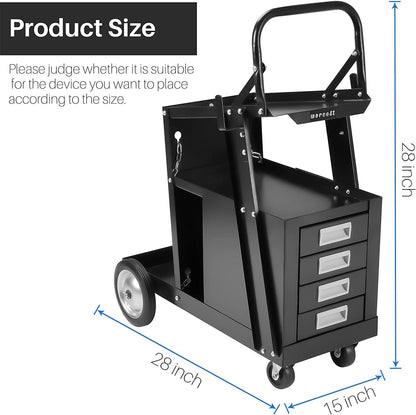 220 lbs 4 Drawer Cabinet Steel Welding Cart Fits Welders and Plasma Cutters