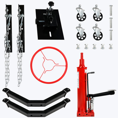 1100 LBS. 0.5 Tons Hydraulic Transmission Jack Floor Jack Stand with Foot Pedal and 360° Swivel Wheel