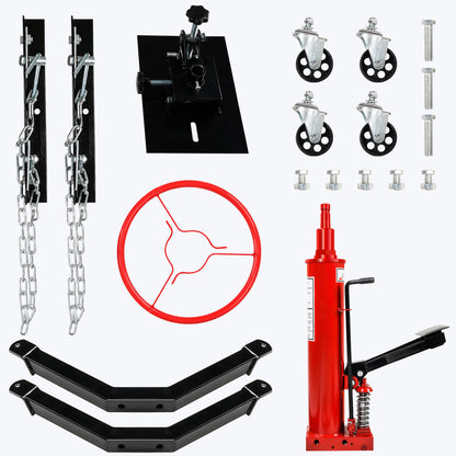 1300 LBS. 0.6 Tons Hydraulic Transmission Jack Floor Jack Stand with Foot Pedal and 360° Swivel Wheel